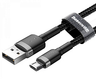 Кабель Baseus Cafule Cable USB For Micro 1.5A 2m gray + black