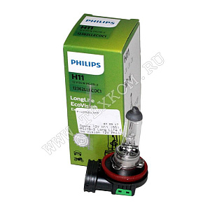 Лампа 12V H11 (55) PGJ19-2 12V Long Life Eco Vision Philips