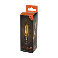 Лампа светодиод. филаментная REXANT Свеча CN35 9.5 Вт 950 Лм 2700K E14 золотистая колба