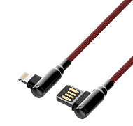 Кабель LDNIO USB Lightning 1m 2.4A угловой коннектор RED