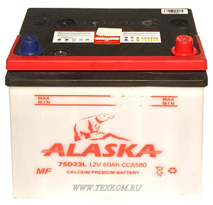 Аккумуляторная батарея ALASKA 6СТ60з обр Япония 226х170х220