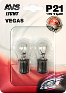 Лампа 12V P21W (BAU15S) AVS Vegas 12V- 2 шт. смещ. центр (остаток)