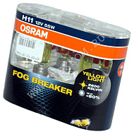 Лампа 12V H11 (55) PGJ19-2+60% FOG BREAKER 2600К (евробокс,2шт) 12V OSRAM