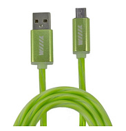 Кабель зарядки светящийся USB-микроUSB зеленый (CBL710-UMU-10G) WIIIX 1m