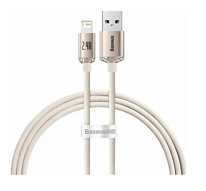 Кабель Baseus Crystal Shine Series Fast Charging Data Cable USB to iP 2.4A 1.2m Pink