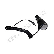 Автозарядка в прикуриватель microUSB (АЗУ) шнур спираль черная блистер