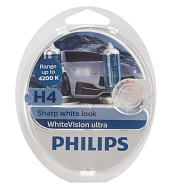 Лампа 12V H4 60/55 WhiteVision ultra 4200K (2 шт) PHILIPS