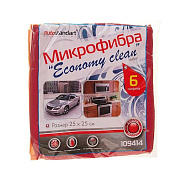 Салфетка микрофибра "Economy clean" набор 6шт. размер 25х25см AutoStandart