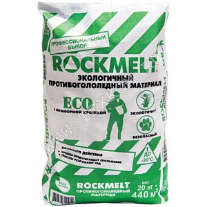 Антигололед ROCKMELT ECO с мраморной крошкой 20кг