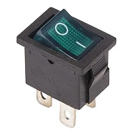 Выключатель клавишный 250V 6А ON-OFF зеленый с подсветкой Mini REXANT