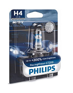 Лампа 12V H4 (60/55) P43t-38+200% Racing Vision GT200 бл 3600К PHILIPS