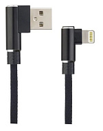 Кабель для iPhone USB - 8 PIN (Lightning) угловой черный 1м. Perfeo