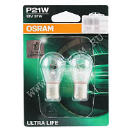 Лампа 12V одноконтактная P21W (BA15s) 12V 2шт Osram Ultra Life