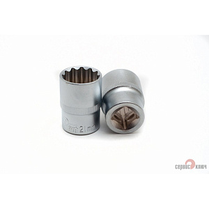Головка торцевая 21 1/2" 12гр СЕРВИС КЛЮЧ