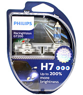 Лампа 12V H7 (55) PX26d+200% Racing Vision GT200 2шт 3500К PHILIPS