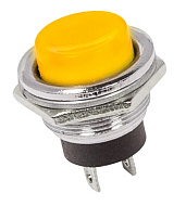 Выключатель-кнопка металл 250V 2А OFF-(ON) желтая REXANT