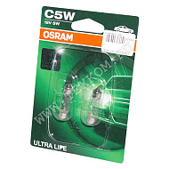 Лампа 12V C5W (SV8,5) 35мм Ultra Life комплект 2шт 12V Osram