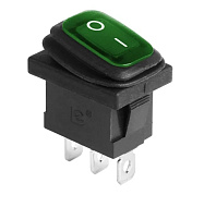 Выключатель клавишный 250V 6А ON-OFF зеленый с подсветкой Mini REXANT