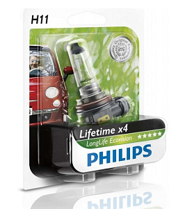 Лампа 12V H11 (55) LongLife EcoVision бл. PHILIPS