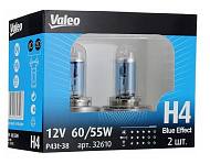 Лампа 12V H4 (60/55) P43t-38 12V VALEO BLUE EFFECT 5000K блистер 2шт