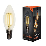 Лампа светодиод. филаментная REXANT Свеча CN35 9.5 Вт 950 Лм 2700K E14 прозрачная колба