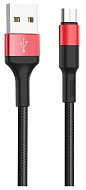 Кабель зарядки Hoco X26 Xpress microUSB 1m black & red