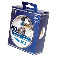 Лампа 12V H4 (60/55) P43t-38+150% RACING VISION (2шт) 12V Philips