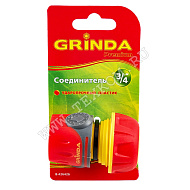 Соединитель пластмассовый с TPR, 3/4" GRINDA "Premium"