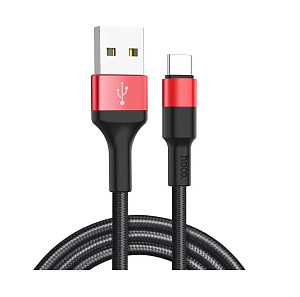 Кабель зарядки Hoco X26 Type-c 1m black & red