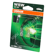 Лампа 12V W5W (W2.1*9.5d) 12V OSRAM ULTRA LIFE бл-2шт