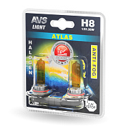 Лампа 12V H8 (35) AVS /ATLAS ANTI-FOG/желтый 12V 2шт.