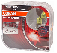 Лампа 12V Н3 55W OSRAM FOG BREAKER бокс 2шт.