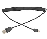 Кабель USB microUSB шнур витой 1 м черный REXANT