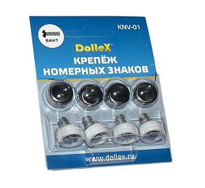 Болт номерного знака с нерж.загл.4шт. Dollex