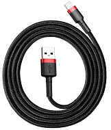 Кабель Baseus Cafule Cable USB For lightning 2.4A 1m red + black