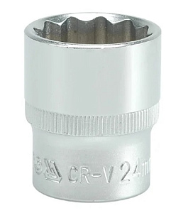 Головка торцевая 24 1/2" CV короткая 12 гранная YATO