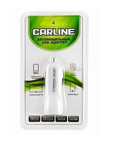 Адаптер авто. 1USB (1А) Carline белый