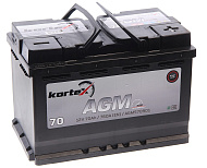 Аккумуляторная батарея KORTEX AGM 6СТ 70 обр. 278х175х190 Турция