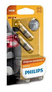 Лампа 12V Н6W HALOGEN PHILIPS (2шт)