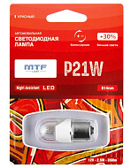 Лампа светодиодная P21W красный MTF