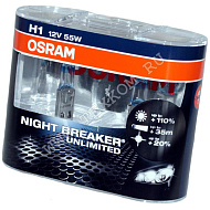 Лампа 12V H1 (55) P14.5s+110% NIGHT BREAKER UNLIMITED 2шт 12V Osram