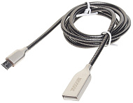 Кабель зарядки микро-USB черный цинк (CB850-UMU-Z-10B) WIIIX 1м