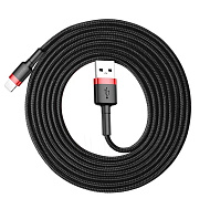 Кабель Baseus Cafule Cable USB For lightning 1.5A 2m red + black