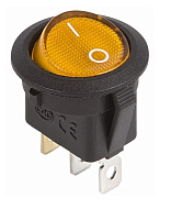 Выключатель клавишный круглый 12V 20А ON-OFF желтый с подсветкой REXANT