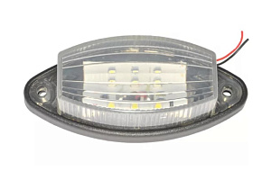 Фонарь габаритный LED 24V, белый (L=100мм, 6-светодиодов, "лодочка") Турция
