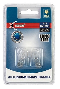 Лампы галоген Xenite W16W LONG LIFE 12V (блистер 2шт)