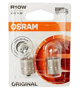 Лампа 24V одноконтактная R10W (BA15s) (2шт) Osram