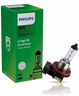 Лампа H11 PGJ19-2 55W увелич срок службы LongerLifeEcoVision Philips