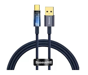 Кабель Baseus Explorer Series Auto Power-Off Fast Charging Data Cable USB to IP 2.4A 1m Blue