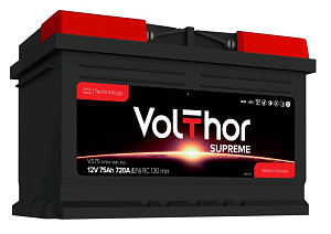 Аккумуляторная батарея VOLTHOR Supreme 6СТ 75 обр.низк. Словения 278х175х175 720А